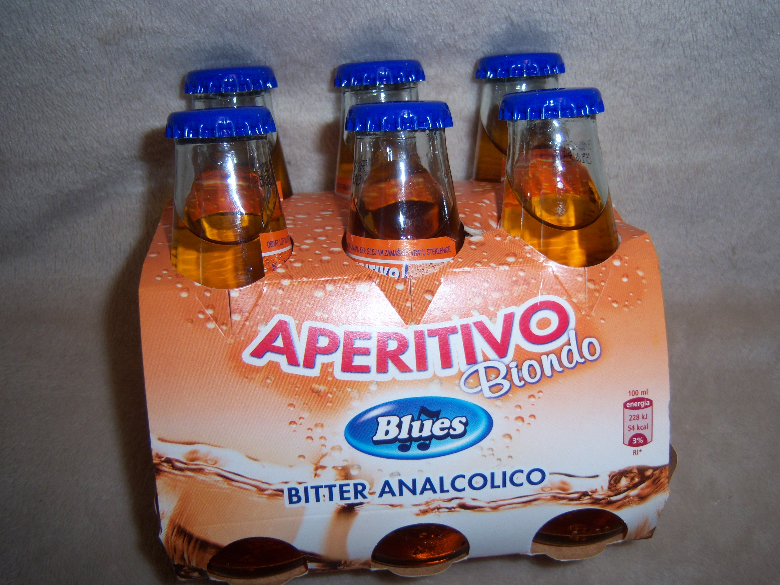 Bitter Aperetif Blues aus Italien 6 x 100 ml Orange Suedtirol Market
